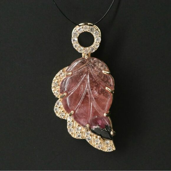 14K Gold Tourmaline Topaz pedant - Picture 1 of 6